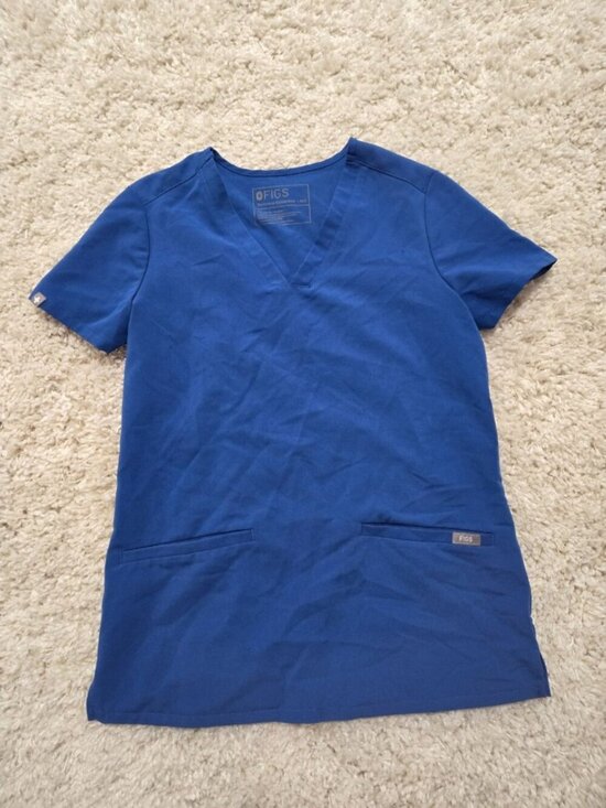 FIGS Tops - Figs Casma Three Pocket Scrub Top Womens Size XXS Royal Blue Medical Nursing